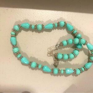 Blue beaded turquoise color necklace